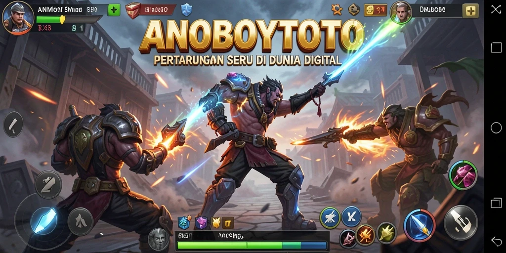 Tampilan mendebarkan dari ANOBOYTOTO saat karakter bertarung di arena.