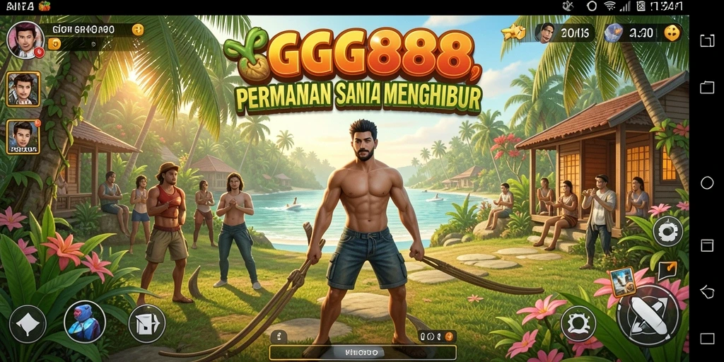 Screenshot utama GGG888 menampilkan serunya gameplay yang santai.