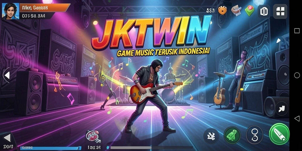 Screenshot gameplay JKTWIN menampilkan fitur karaoke yang seru.