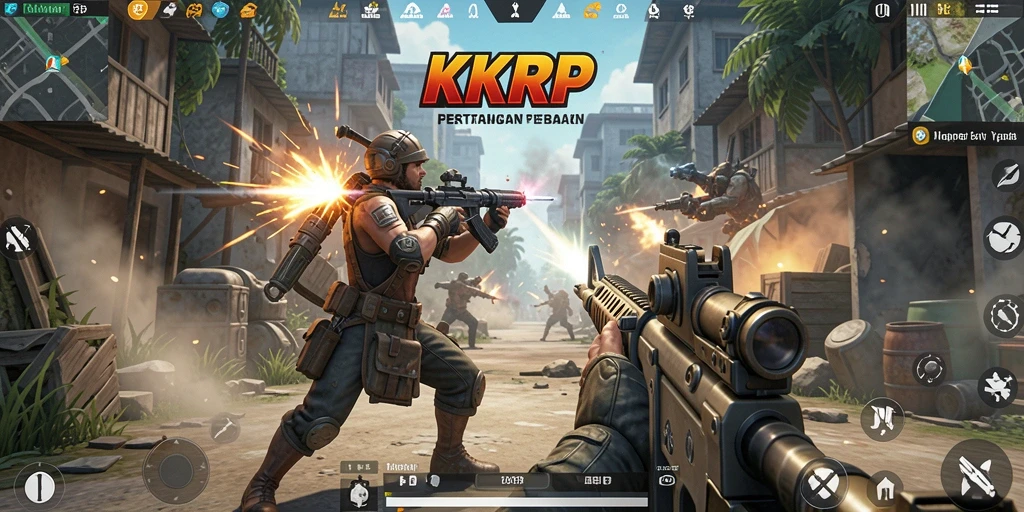 Gameplay intens KKRP menampilkan aksi tembak-menembak yang seru dan mendebarkan.
