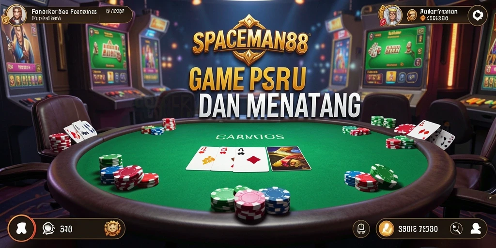 Tampilan menarik dari gameplay Poker di SPACEMAN88.