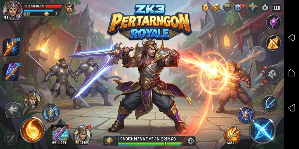 Tangkapan layar gameplay ZK3 yang menunjukkan pertarungan Battle Royale intens.